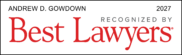 Best Lawyers 2027 Andrew Gowdown